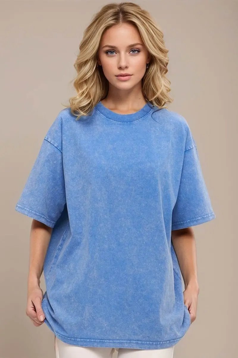 Basic Bae Round Neck Half Sleeve T-Shirt for Women - Love Salve